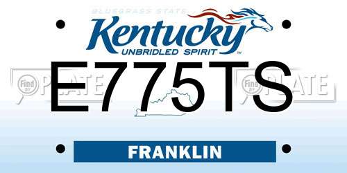 E775TS Kentucky License Plate