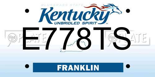 E778TS Kentucky License Plate