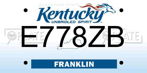 E778ZB Kentucky License Plate