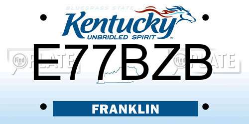 E77BZB Kentucky License Plate