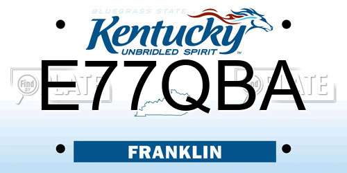 E77QBA Kentucky License Plate