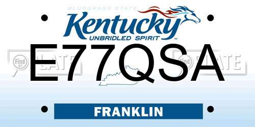 E77QSA Kentucky License Plate