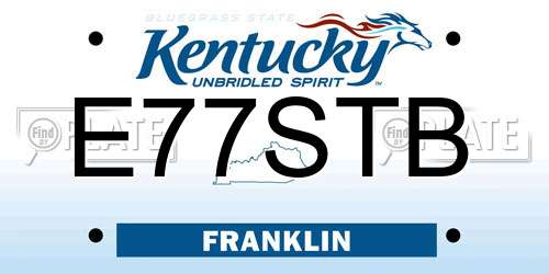 E77STB Kentucky License Plate