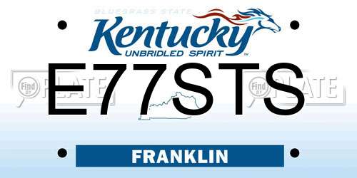 E77STS Kentucky License Plate