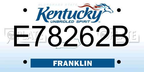 E78262B Kentucky License Plate