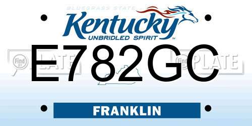 E782GC Kentucky License Plate