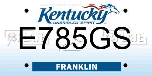 E785GS Kentucky License Plate