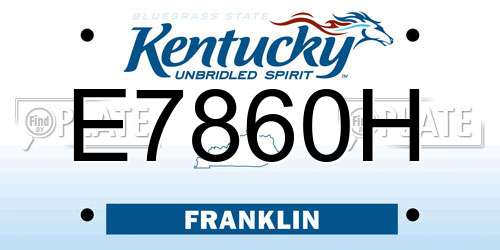 E7860H Kentucky License Plate