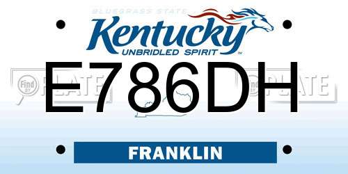 E786DH Kentucky License Plate