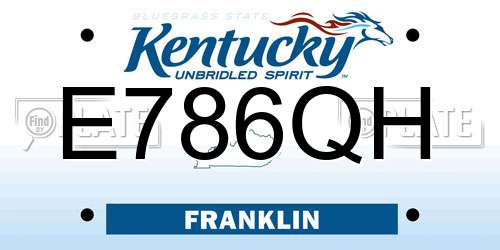 E786QH Kentucky License Plate