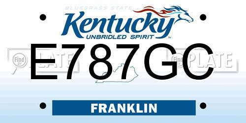 E787GC Kentucky License Plate