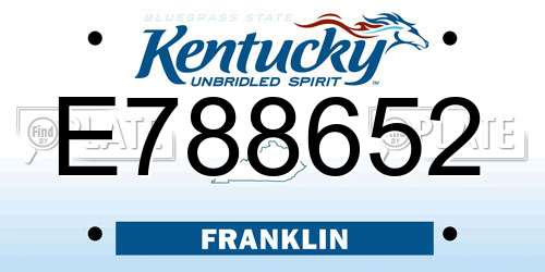 E788652 Kentucky License Plate