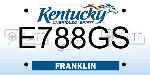 E788GS Kentucky License Plate