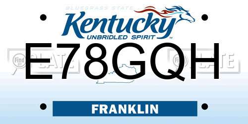 E78GQH Kentucky License Plate