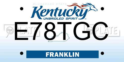 E78TGC Kentucky License Plate