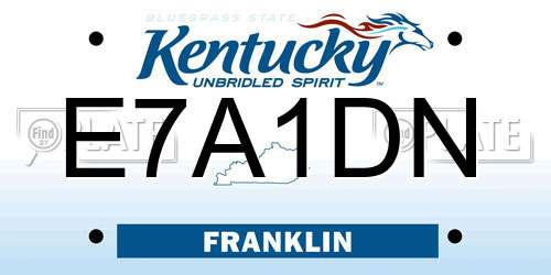 E7A1DN Kentucky License Plate
