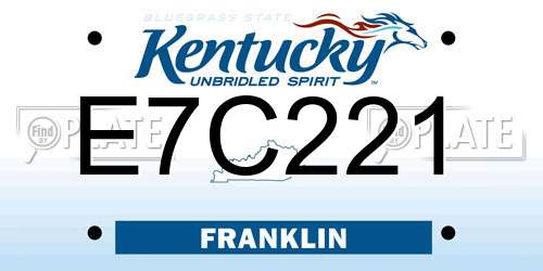 E7C221 Kentucky License Plate