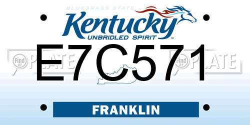 E7C571 Kentucky License Plate