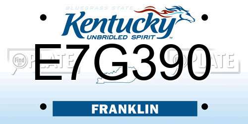 E7G390 Kentucky License Plate