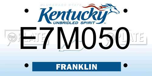 E7M050 Kentucky License Plate