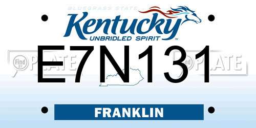 E7N131 Kentucky License Plate