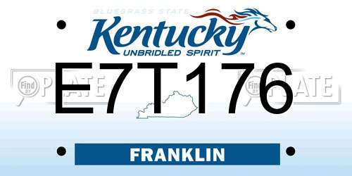 E7T176 Kentucky License Plate