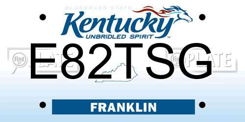 E82TSG Kentucky License Plate