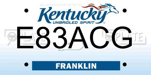 E83ACG Kentucky License Plate