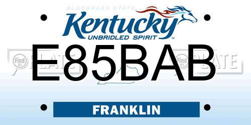 E85BAB Kentucky License Plate