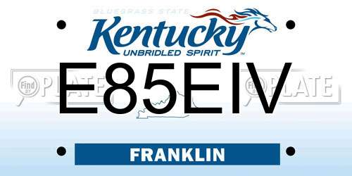 E85EIV Kentucky License Plate