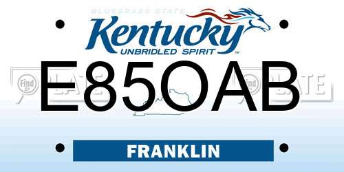 E85OAB Kentucky License Plate