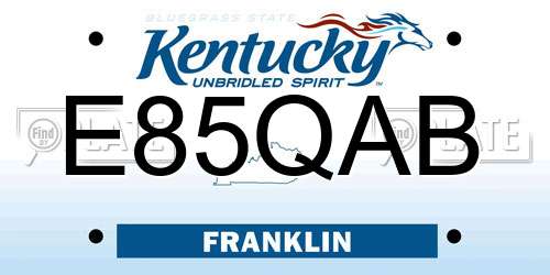 E85QAB Kentucky License Plate