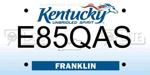 E85QAS Kentucky License Plate