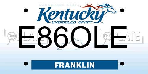 E86OLE Kentucky License Plate