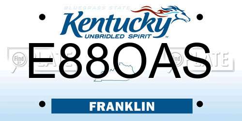E88OAS Kentucky License Plate