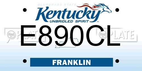 E890CL Kentucky License Plate