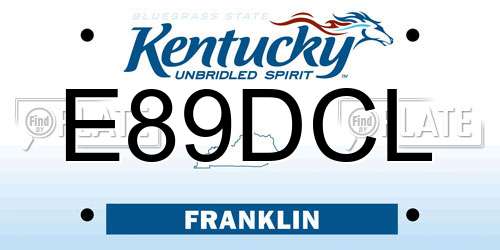 E89DCL Kentucky License Plate