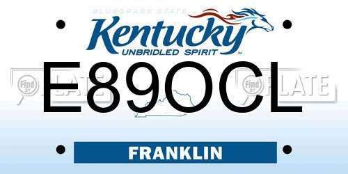 E89OCL Kentucky License Plate
