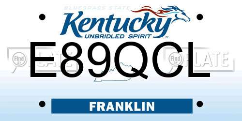 E89QCL Kentucky License Plate