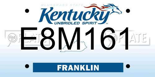 E8M161 Kentucky License Plate