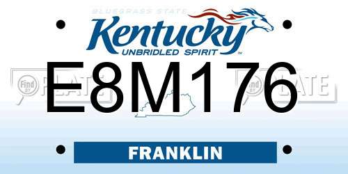 E8M176 Kentucky License Plate