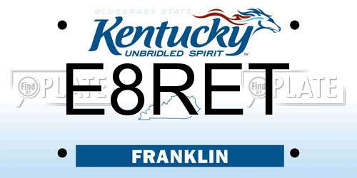 E8RET Kentucky License Plate
