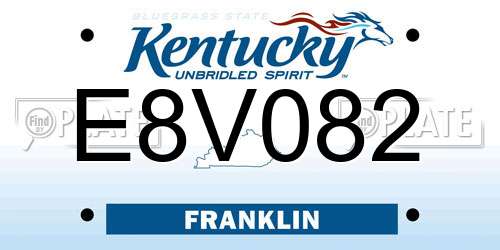 E8V082 Kentucky License Plate
