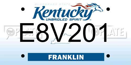 E8V201 Kentucky License Plate