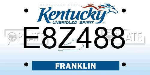 E8Z488 Kentucky License Plate