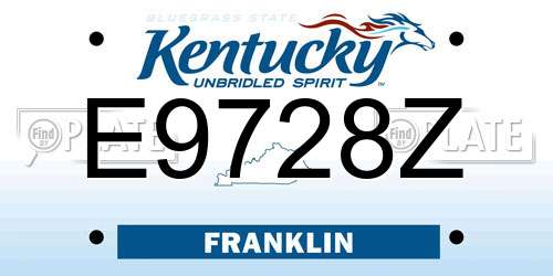 E9728Z Kentucky License Plate