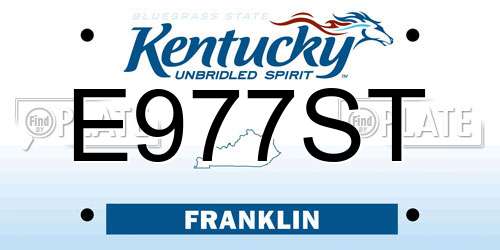 E977ST Kentucky License Plate