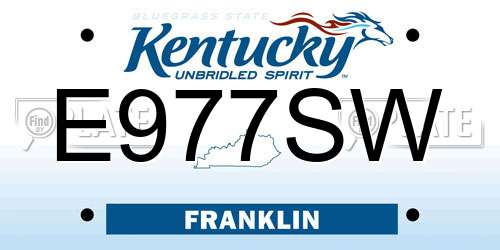 E977SW Kentucky License Plate