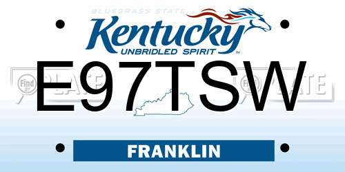E97TSW Kentucky License Plate