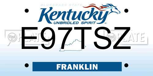 E97TSZ Kentucky License Plate